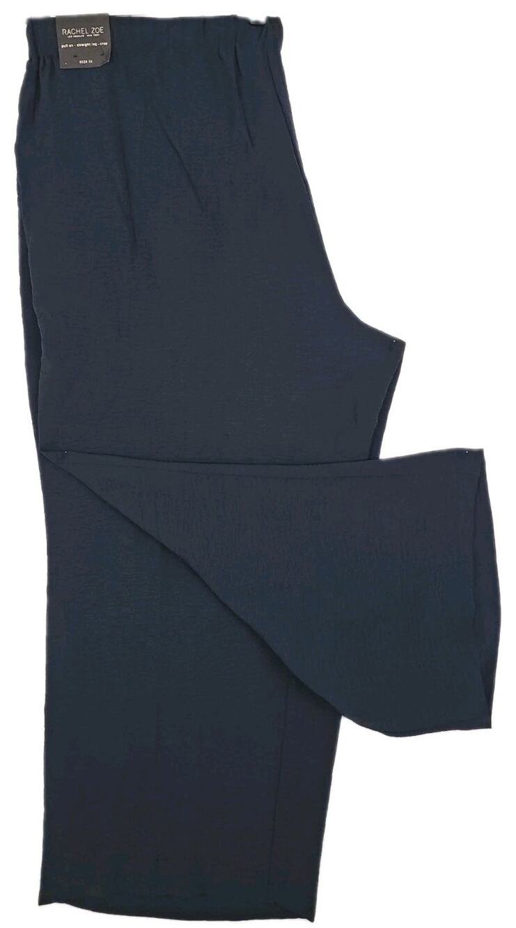 Rachel Zoe ~Woman Plus Size 3X~ Navy Blue Straight Leg Crop Pull On Pants NWT.